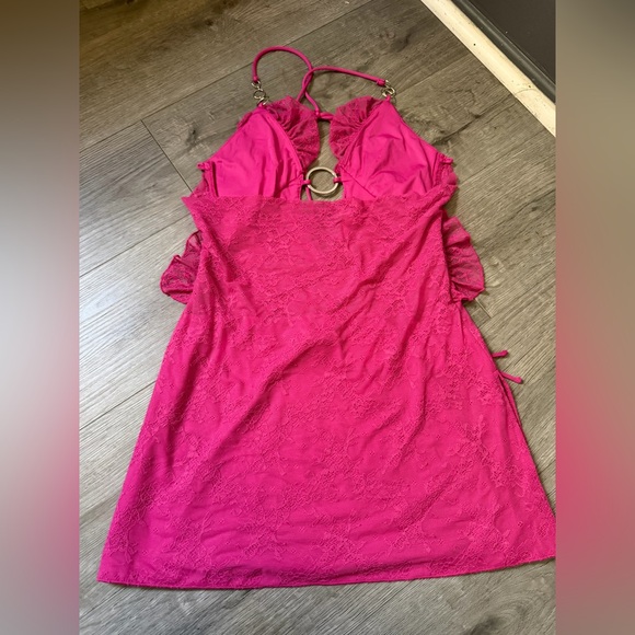 Pink Ruffled Mini Dress - Picture 4 of 6